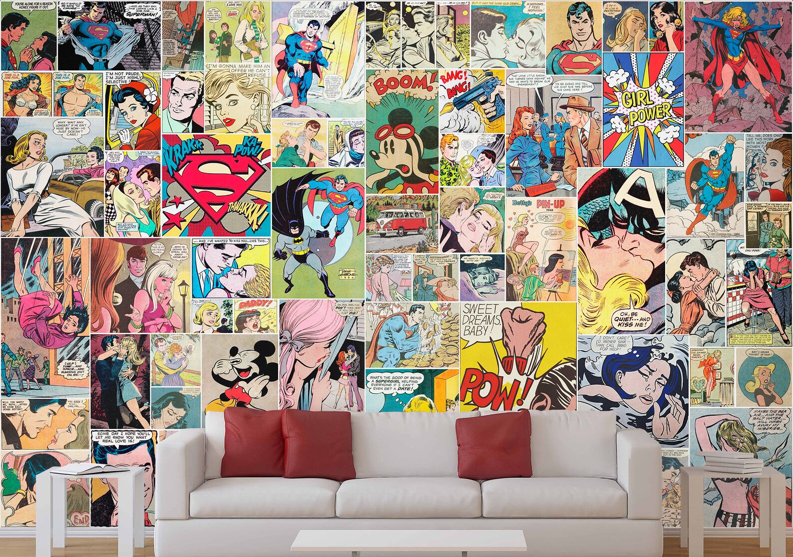 Pop Art Retro Mural Peel and Stick Wallpaper Pop Style Vintage - Etsy