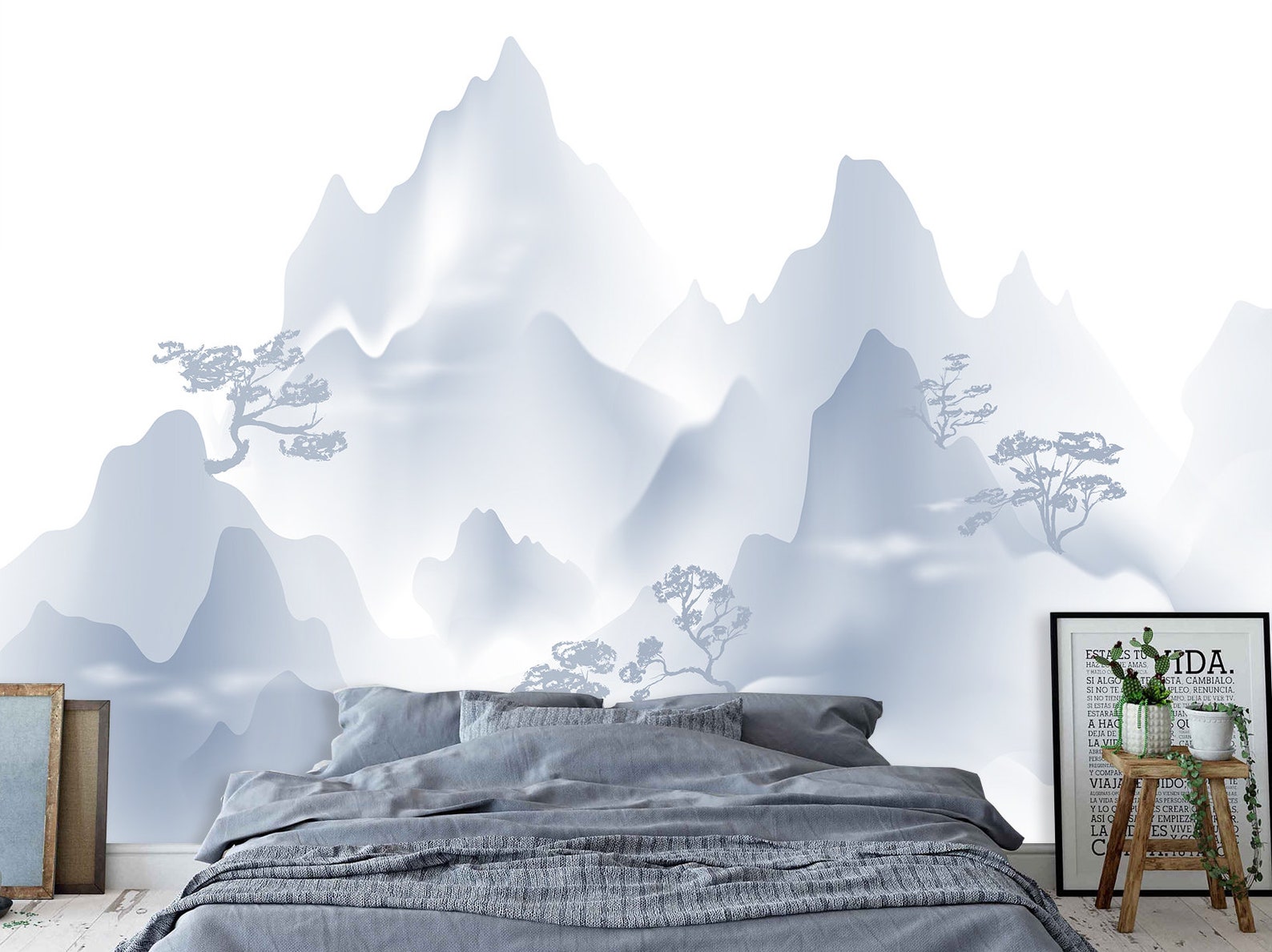 Mural Wallpaper Mountains Peel and Stick Mountain Mural - Etsy