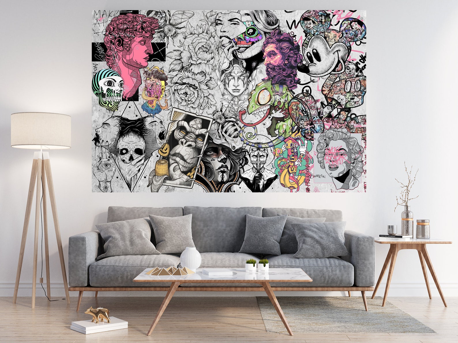 Urban Street Art Wallpaper Modern Graffiti Original Collag - Etsy