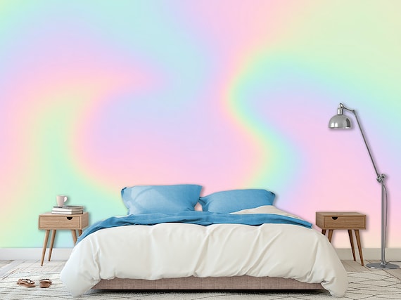 Rainbow Pastel Kids Wallpaper Ombre Rainbow Girl Kids Room Decor Wall Mural Peel and Stick Nursery Color Wallpaper Etsy Canada