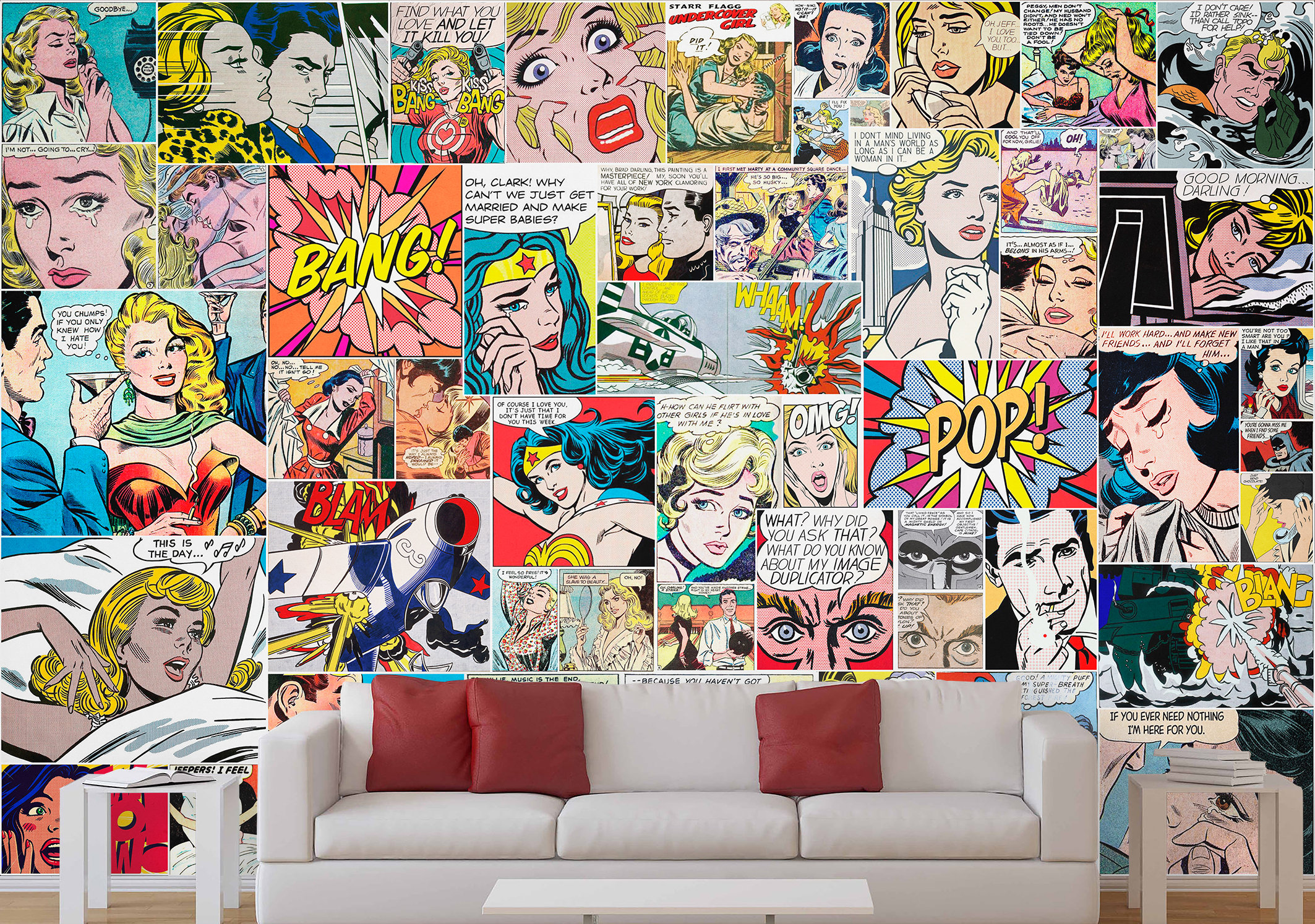 Pop Art Comic Wallpaper Peel and Stick \u0026 Vintage Comics Art Wall Mural  Wallpaper Retro Pop Art Mural Decor Home - Etsy, image size:2126x1494