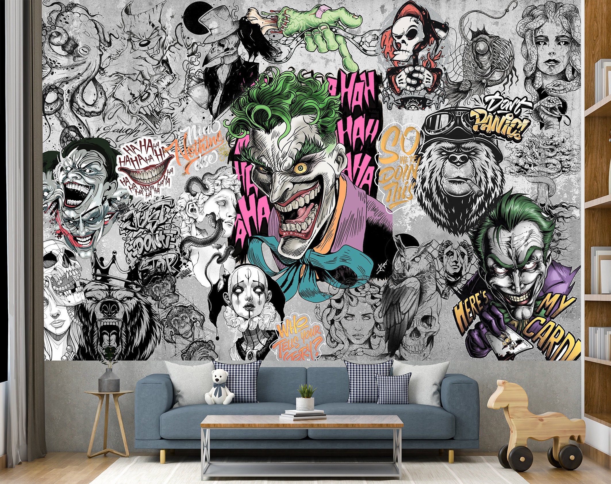 Harley Quinn Joker Suicide Squad 3d Window Wall View Sticker