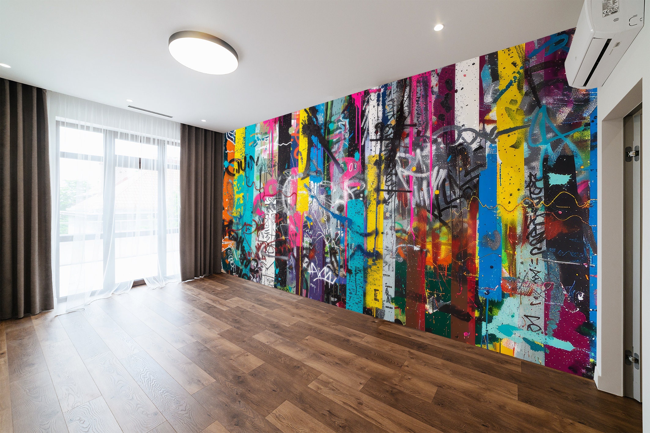 Funky Graffiti Wallpaper Mural, Peel and Stick Street Art Decor - Etsy