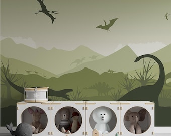 Mural de papel pintado de dinosaurios, estilo Jurassic World, decoración para habitación infantil de niños