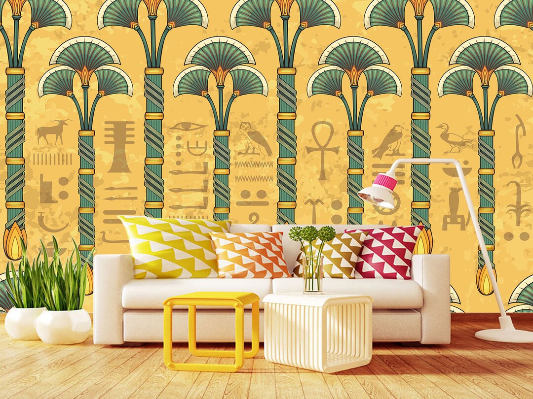 Wallpaper Egyptian Hieroglyphs & Wall Art Mural Ancient Egyptian ...