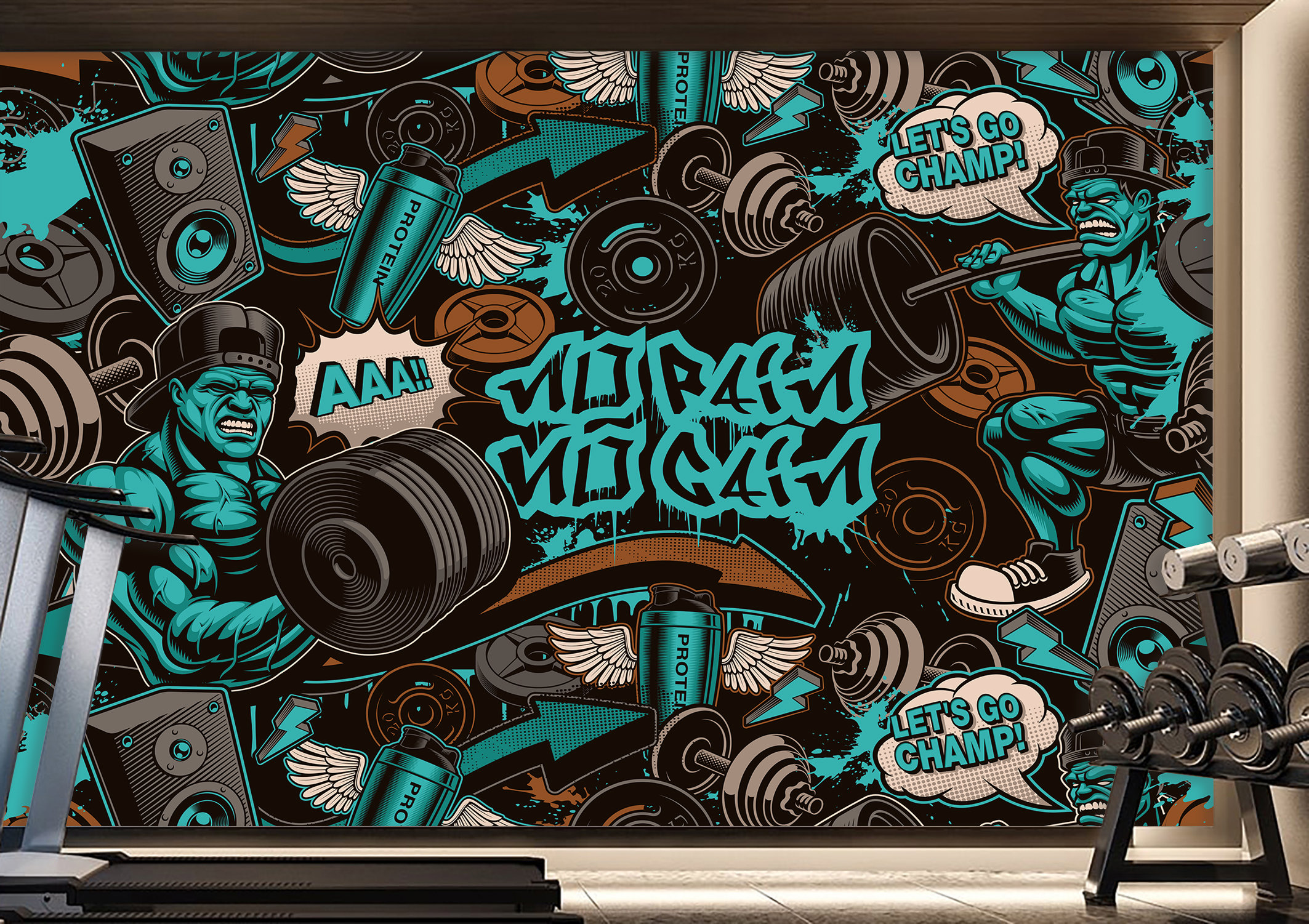 Graffiti Gym Sport Street Art Mural Wallpaper Peel Stick Wall Art Self Adhesive Wallpaper for Kids Room Wall Art Decor Etsy UK