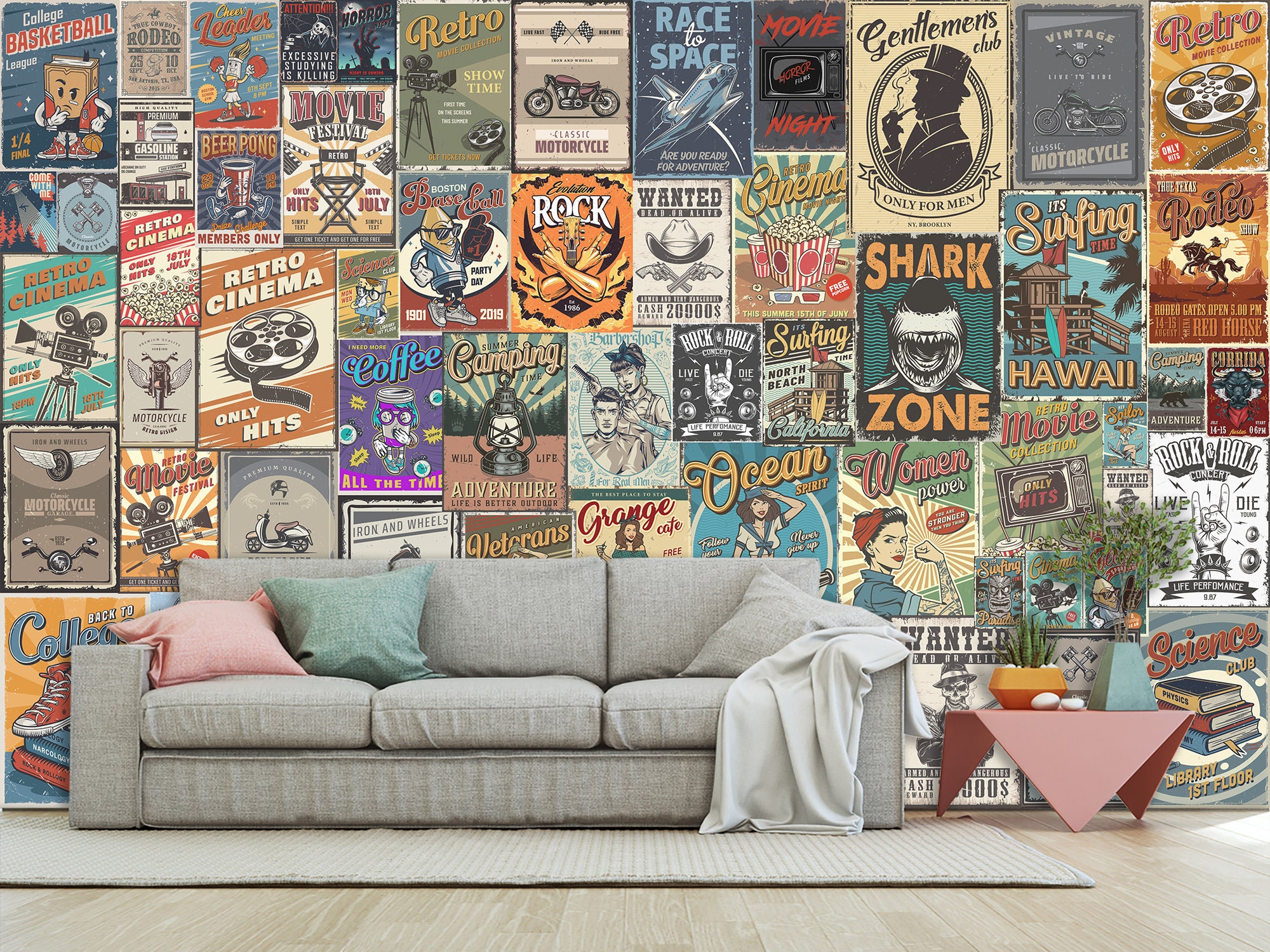 Papel de Parede Pop Art Desenho Retrô - Fran Adesivos de Parede