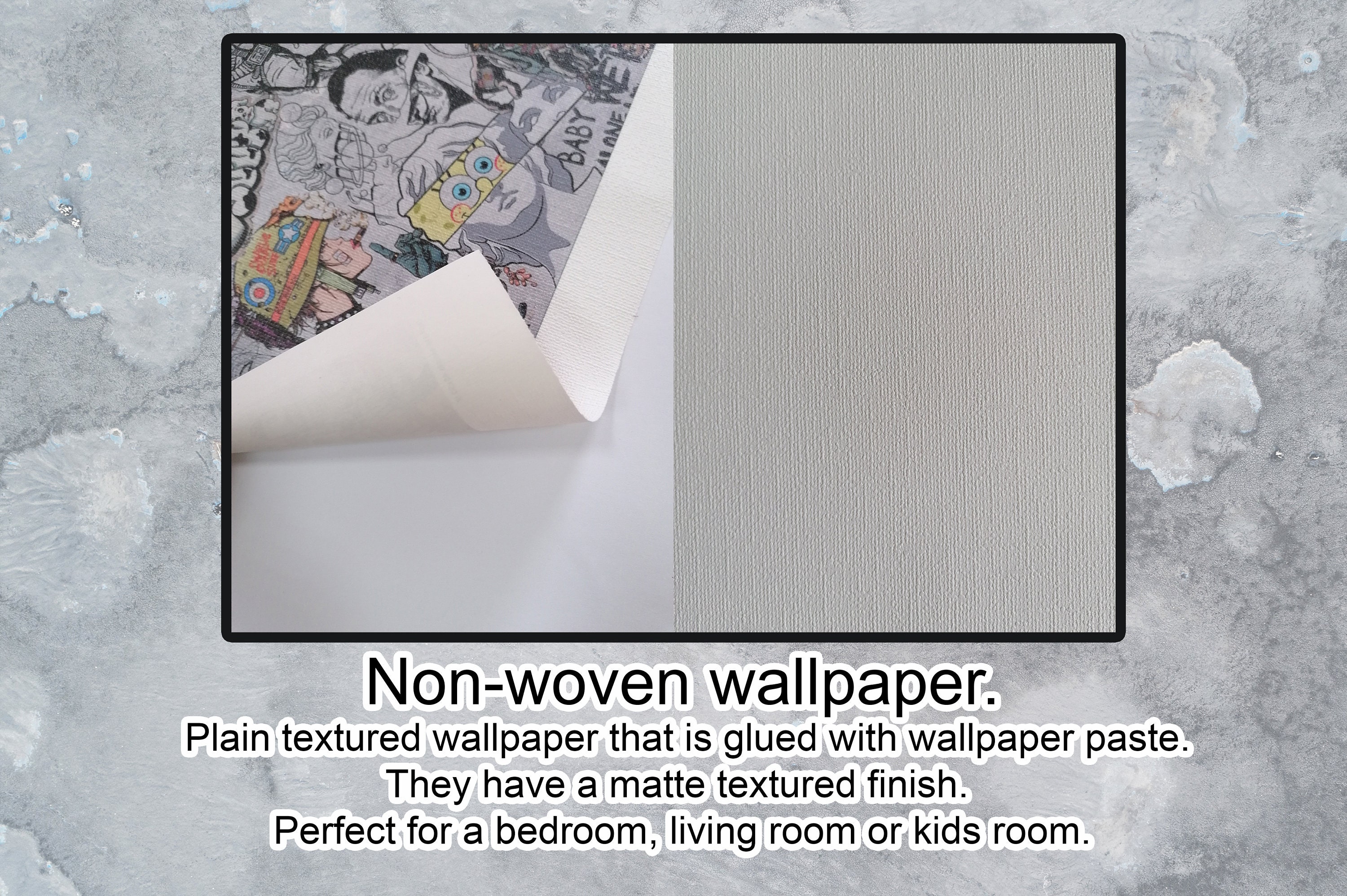 Anime Manga Wallpaper Woven Self-Adhesive Wall Mural Art Decal Home Decor  M296