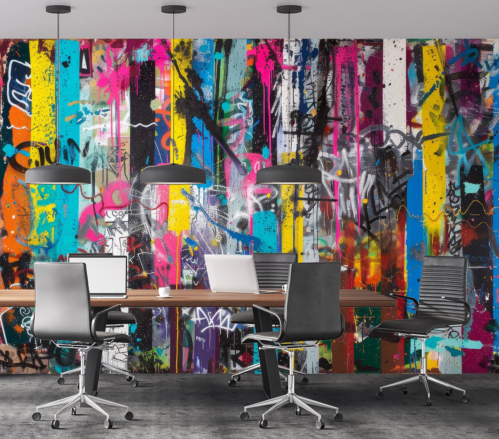 Funky Graffiti Wallpaper Mural, Peel and Stick Street Art Decor - Etsy
