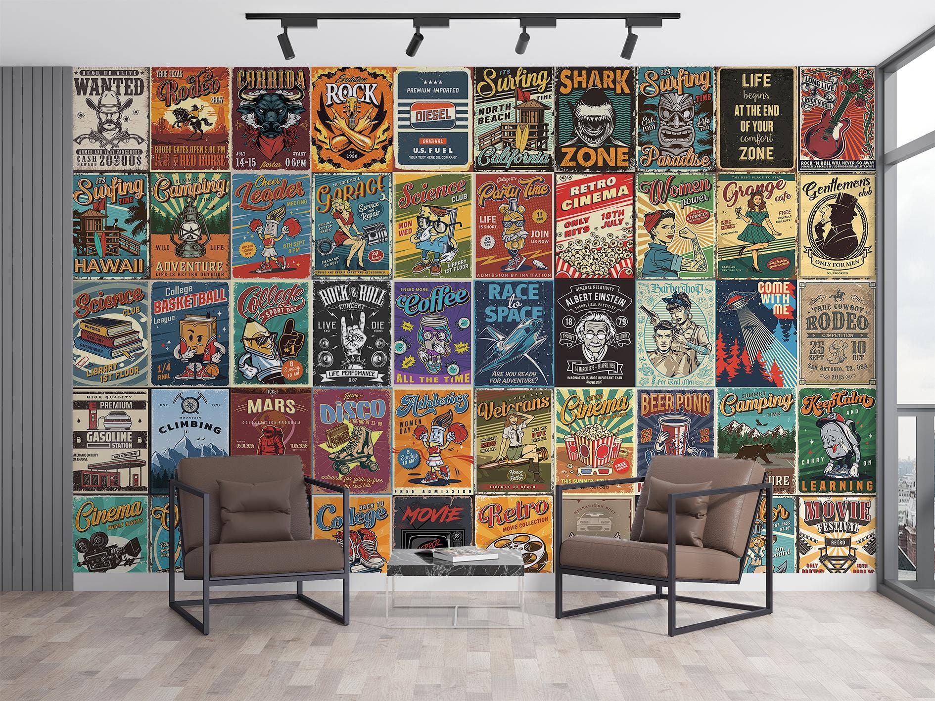 Vintage Collage Wallpaper Retro Pop Art Mural Wallpaper & Vintage Wall Mural Wallpaper Retro Peel and Stick Vintage Comics Art Wall Mural