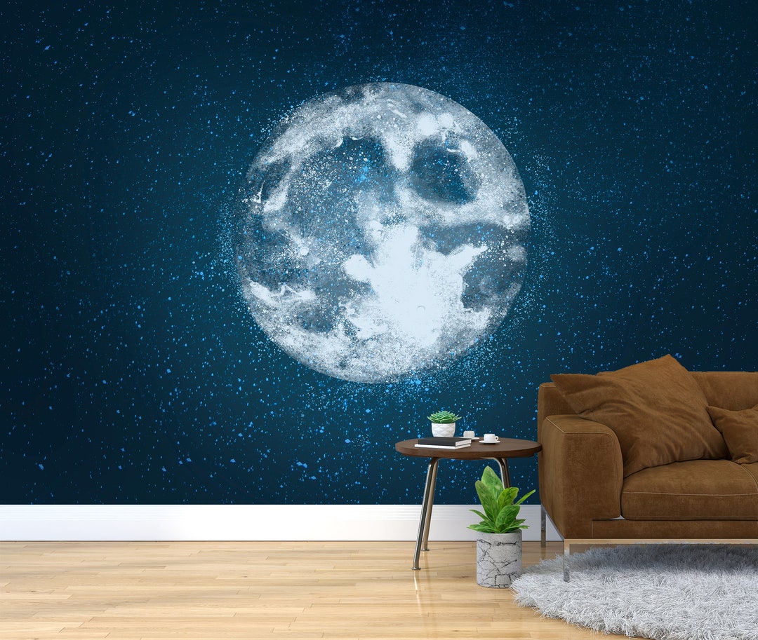 Moon Star Wallpaper Space & Galaxy Peel and Stick Wall Mural Living ...