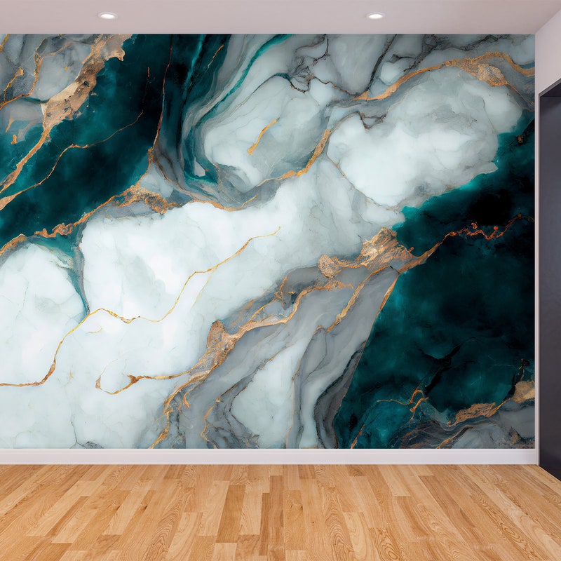 Green Marble Wallpaper - Etsy