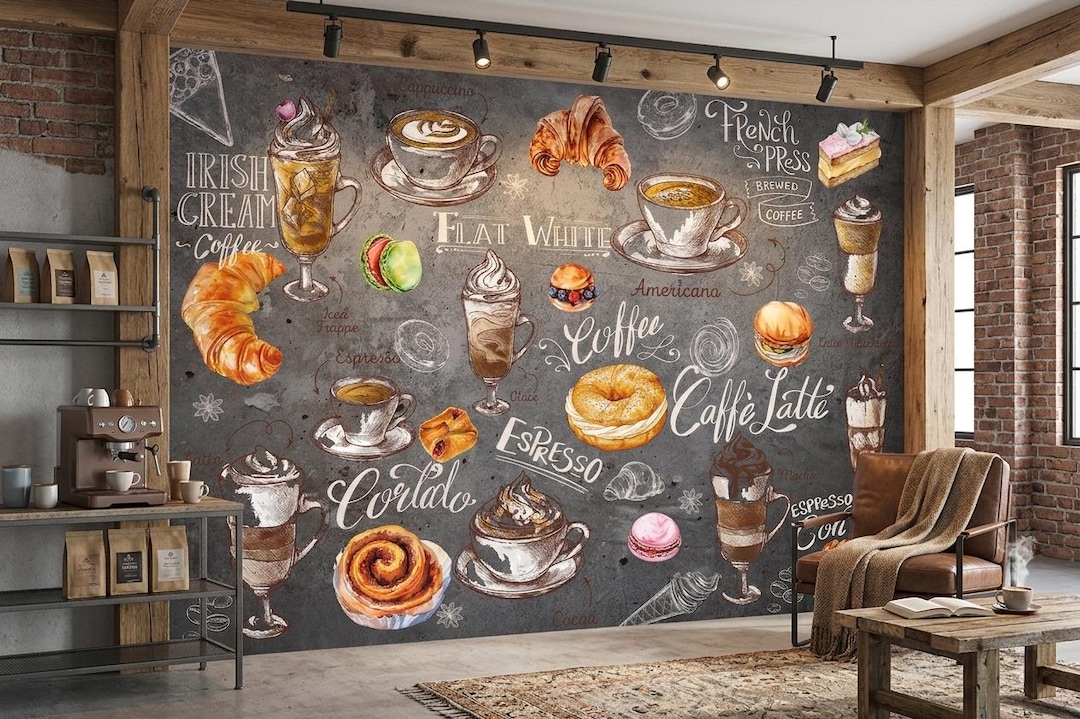 グランデ　カフェのある風景　ゴブラン織　壁掛け コーヒーフード壁紙 フレンチキッチン壁画 エレガントなカフェカスタム