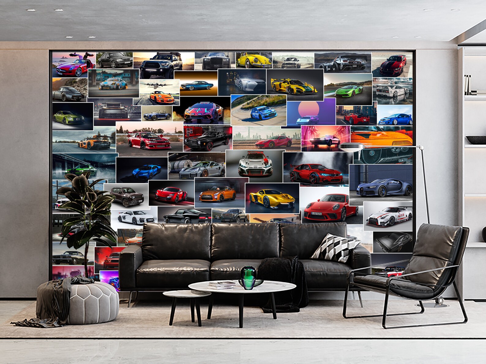 Cars Collage Wallpaper Kids Room Decor Sports Car & Wall Mural Etsy