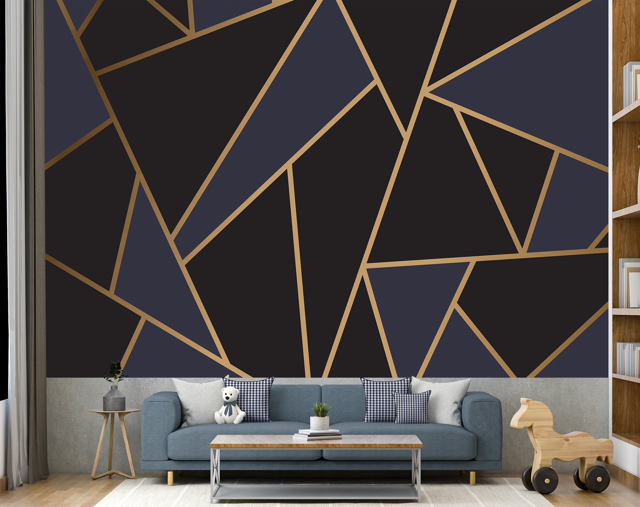 Black Gold Luxury Geometric Wallpaper Roll Wall Atr Mural Paper Modern  Design Bedroom Living Room Background Home Wall Decor - AliExpress
