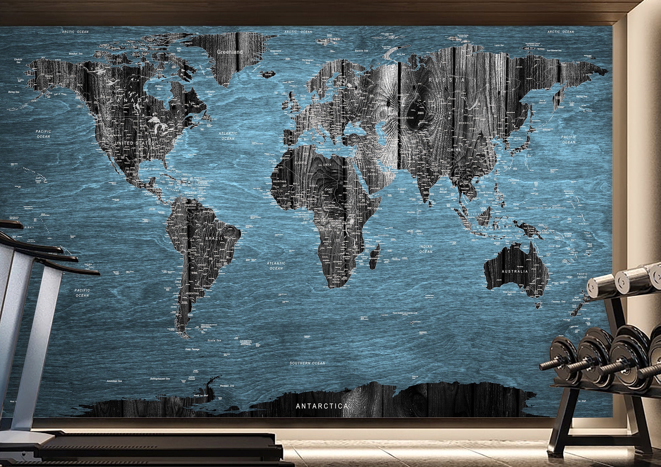 Mural World map Extra large Peel and Stick Wall art Wallpaper Etsy