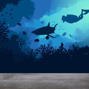 Underwater World Kids Wallpaper &amp; Undersea Wall Mural Sea Ocean Peel ...