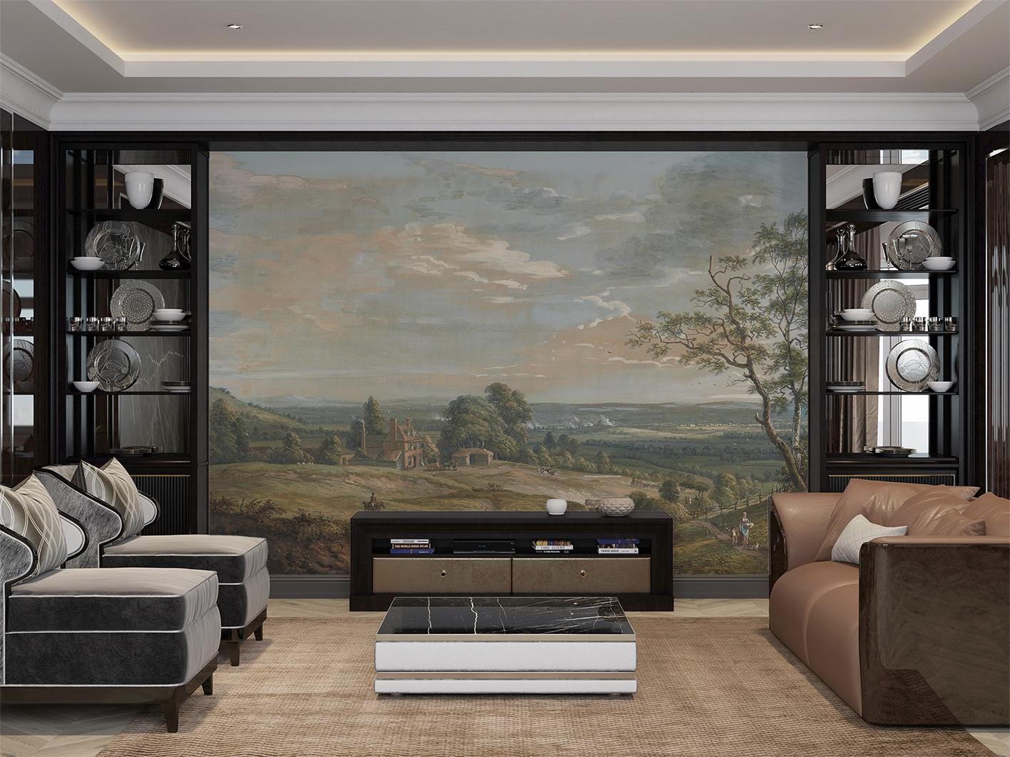Rural Wallpaper Wall Art Mural Peel and Stick Landscape & Panoramic Vintage Scenic Wall decor Wall art Decor Home Room