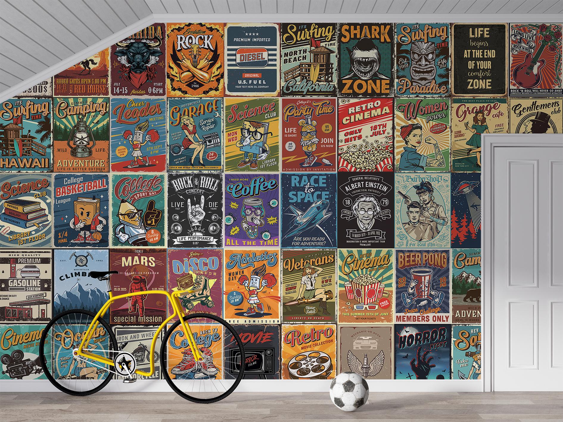 Vintage Collage Wallpaper Retro Pop Art Mural Wallpaper \u0026 Vintage Wall  Mural Wallpaper Retro Peel and Stick Vintage Comics Art Wall Mural - Etsy  Israel, image size:1890x1417
