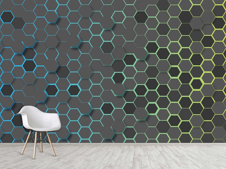 Luxury Hexagons Geometric Wallpaper & Modern Abstract Hexagon Figure ...