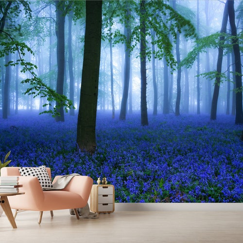 Peel and Stick Wallpaper Forest Wallpaper Forest Mural Etsy