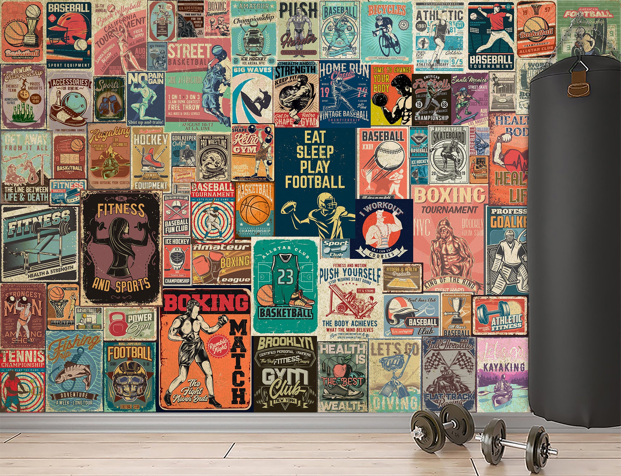 Vintage Retro Old School Hockey Poster by Ocean Front Art