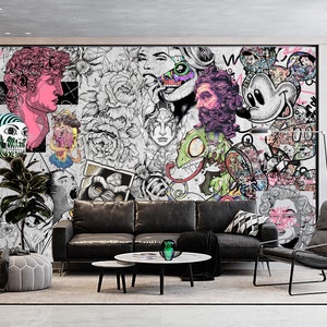Urban Street Art Wallpaper Modern & Graffiti Original Collag Street Art