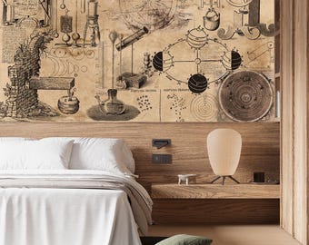 ガリレオ壁紙 図面 & エンジニア 科学者 科学 ヴィンテージ コラージュ