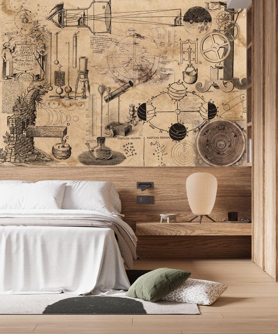 ガリレオ壁紙 図面 & エンジニア 科学者 科学 ヴィンテージ コラージュ