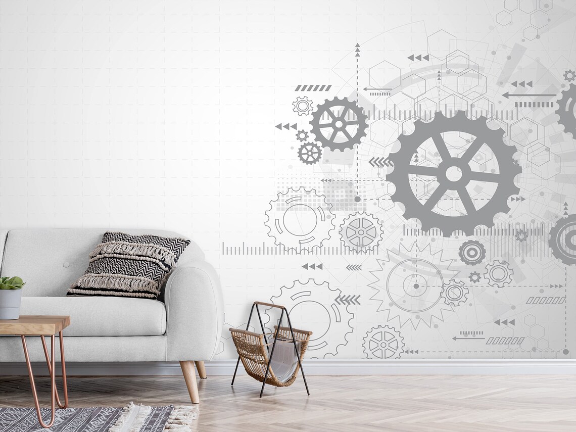 Patent Drawings Blueprints Printable Wallpaper Gear Peel and - Etsy