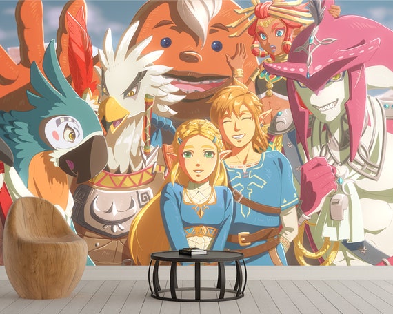 Mural Wallpaper Legend Of Zelda Breath Of The Wild Peel And Etsy