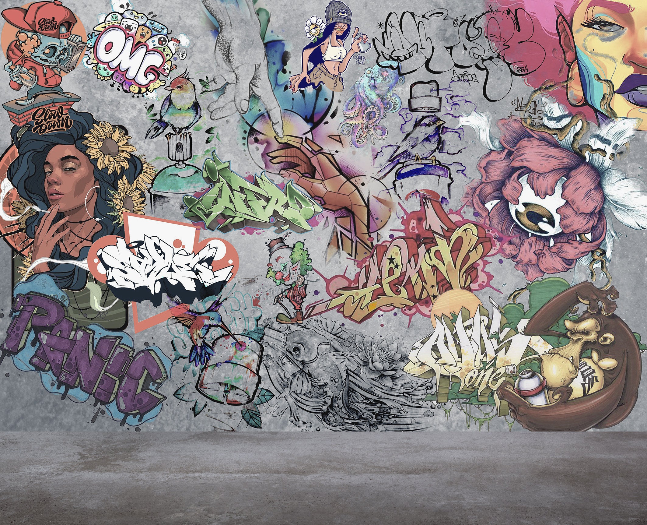 street-art-graffiti-wallpaper-urban-abstract-peel-and-stick-mural-etsy
