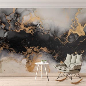 Abstract Marble Wall Mural Peel & Stick Wallpaper Marble Alcohol Ink Wall Art Watercolor Mural Modern Print Wall Art Mural Decor Home
