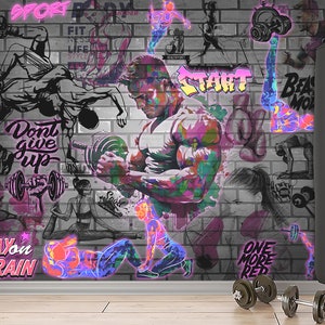 Gym Wall Tapestry Etsy UK