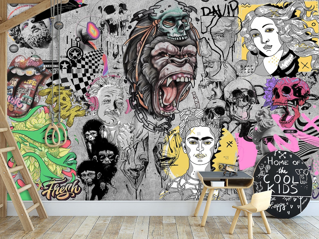 Street Art Urban Graffiti Wallpaper Modern & Original Collag Street Art