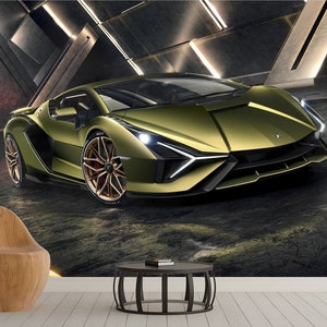 Lamborghini Wall Mural Sport Cars Wallpaper  Lamborghini Wall Art Print  Lamborghini Sport Car Photo Mural Art Wall Art Decor Home Mural