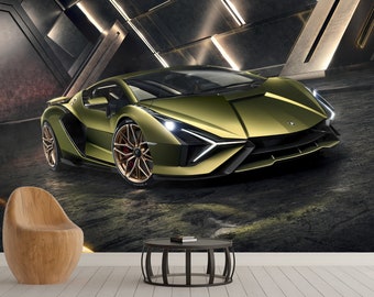Mural de parede Lamborghini Sport Cars Wallpaper Lamborghini Wall Art Print Lamborghini Sport Car Photo Mural Art Wall Art Decor Home Mural