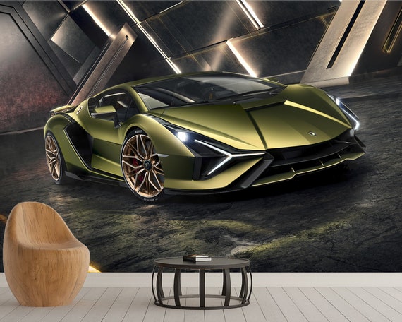 ランボルギーニの壁画スポーツカーの壁紙ランボルギーニの壁アート