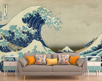 Wave Kanagawa Mural – Japanese Art Peel and Stick Wallpaper