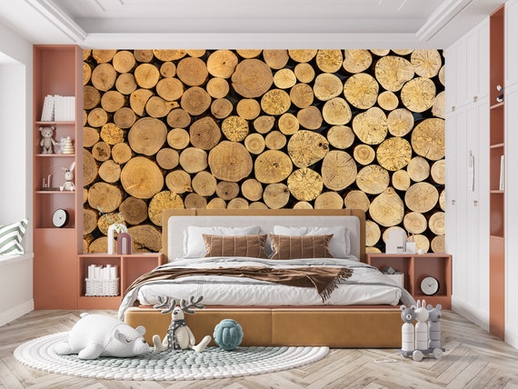  Papel tapiz removible para despegar y pegar, mural de pared  autoadhesivo, patrón de madera marrón 3D, guardería, decoración de  habitaciones, parquet de pared de madera (24 pulgadas de ancho x 132 
