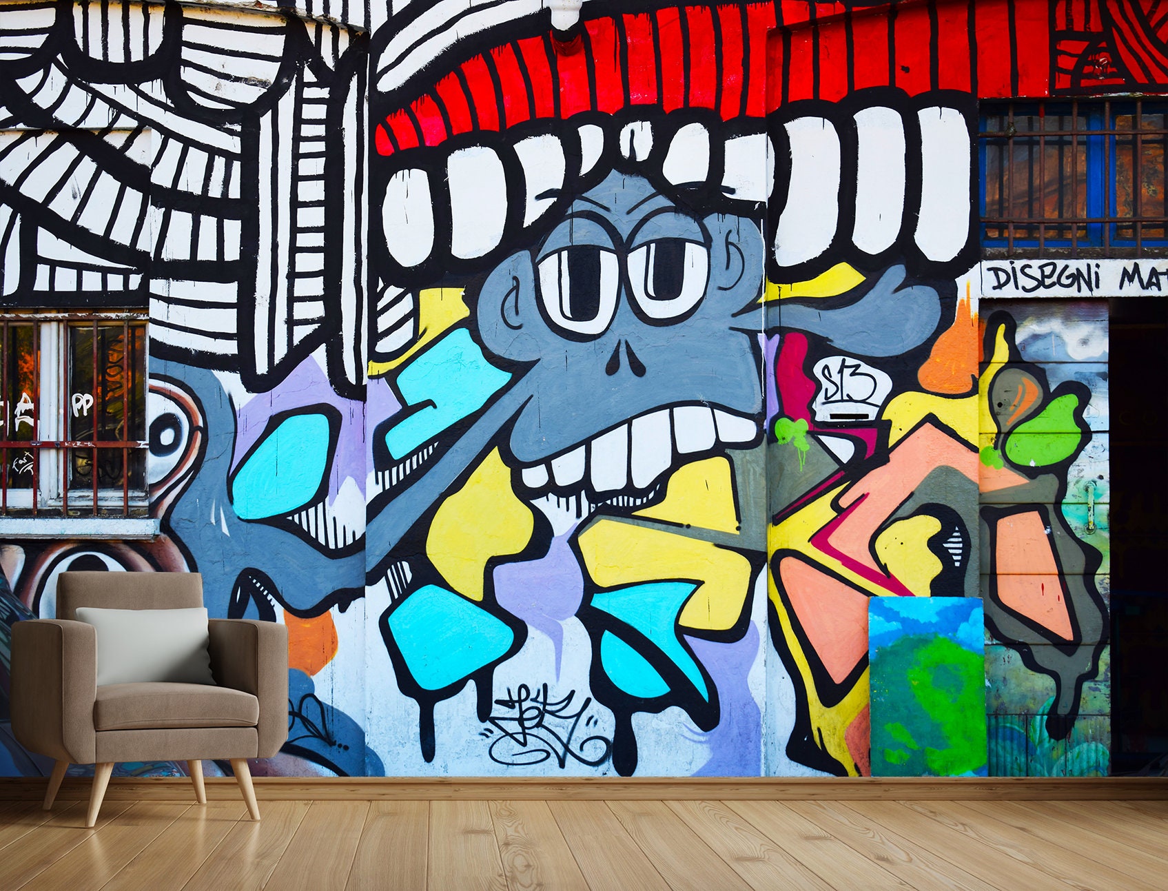 Wallpaper Graffiti Mural Street Art Abstract Graffiti Mural | Etsy