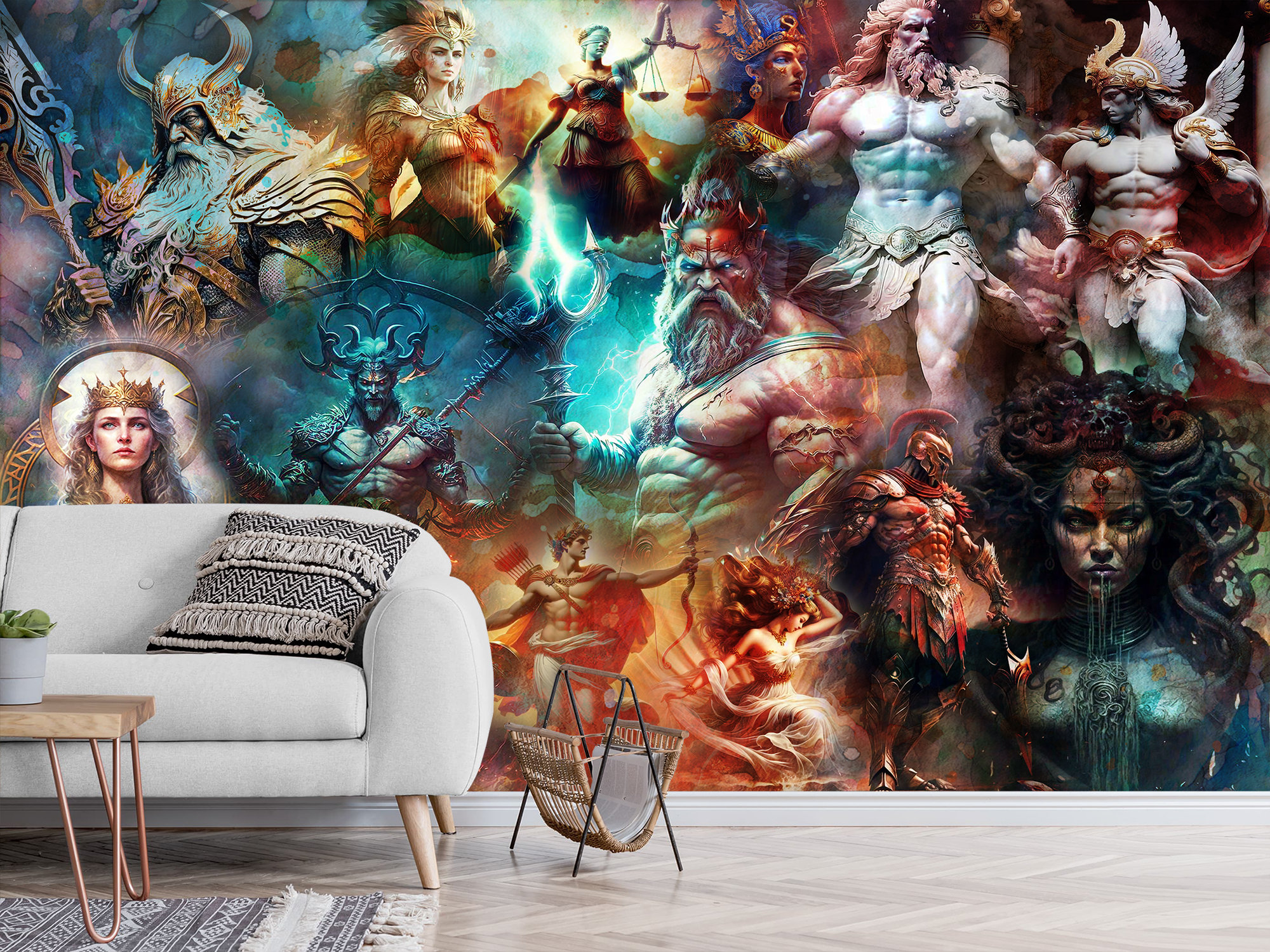 Griechische Mythologie Tapete Wandbild Zeus \u0026 Poseidon Antike griechische  Götter Moderne Mythologische Schälen und Stick-selbstklebende Kunst - Etsy  Schweiz, image size:2000x1500