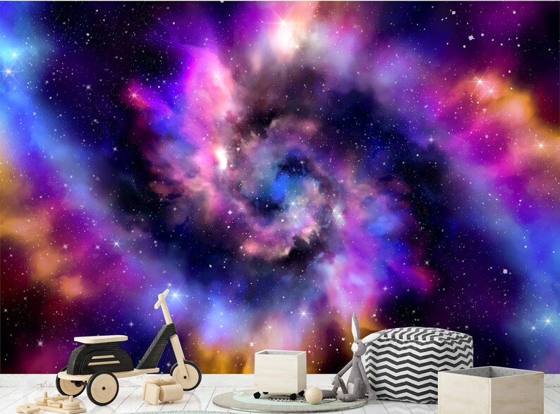Nebula Wallpaper Galaxy & Wall Art Decor Space Peel and Stick Etsy