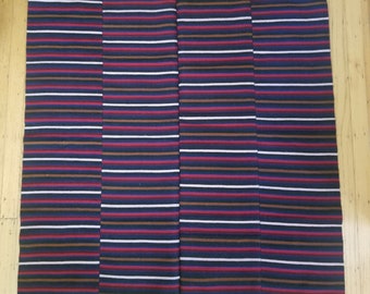 Handmade Tibetan Wool Apron, Traditional Striped Textile