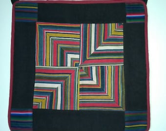 Vintage Tibetan Tapestry, Ladies Apron Patchwork, Asian Wall Decor