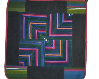 Tibetan Nambu Patchwork Wall Decor, Vintage Textile Tapestry