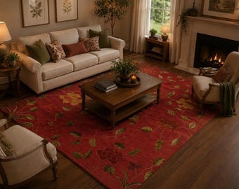 6x9 Handcrafted Tibetan Wool & Silk Rug – Luxurious Softness, Rich Detail