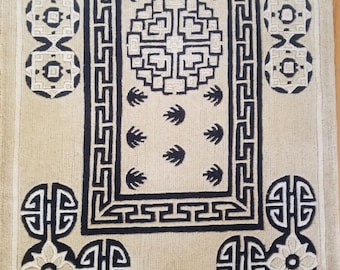 Hand Woven Tibetan Rug, Medallion Design, Wool Doormat (2x3)