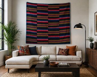 Vintage Tibetan Textile Wall Hanging, Ladies Tapestry (36x33.5)