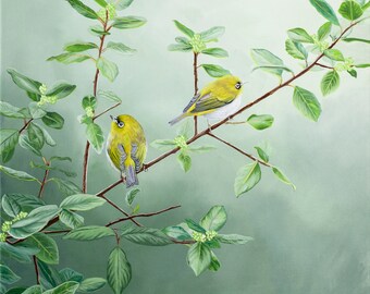 Dubbel zien - zilveren ogen origineel olieverfschilderij